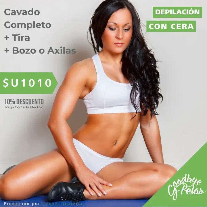 Promoción en Depilación Femenina con Cera Sistema Español en Cavado Completo con Tira y Bozo o Axilas
